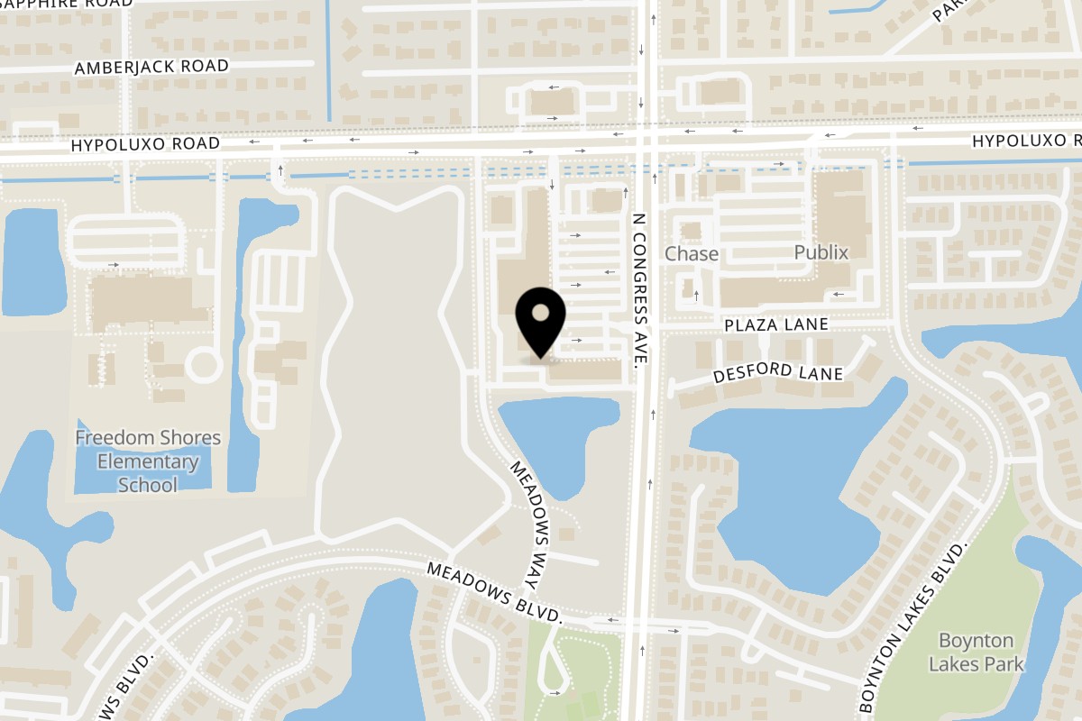 Map showing the location of Bull Top Taste Restaurant Boynton Beach on 4735 N Congress Ave in Boynton Beach