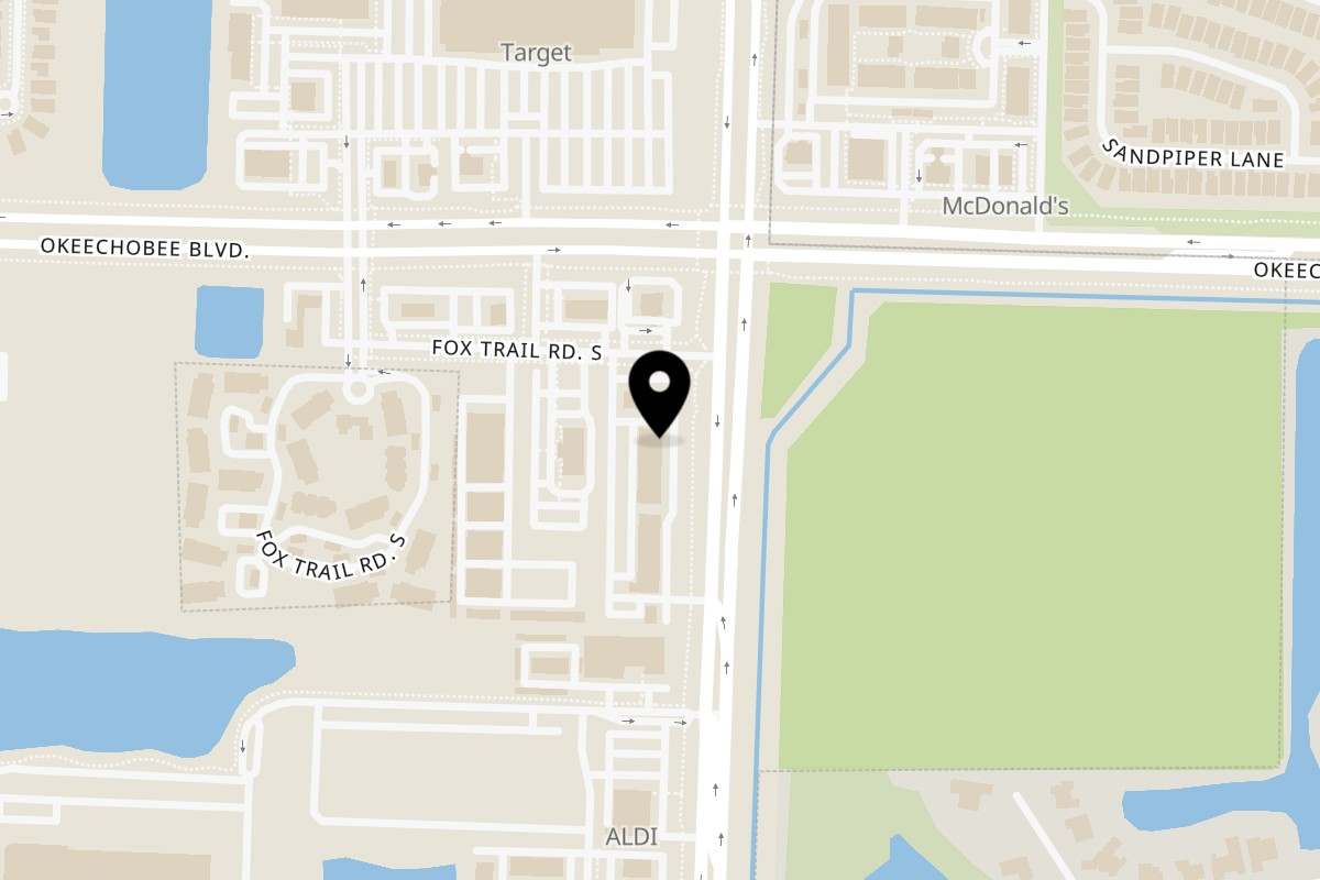 Map showing the location of Bull Top Taste Restaurant State Road 7 on 1241 N State Rd 7 #8 in Royal Palm Beach